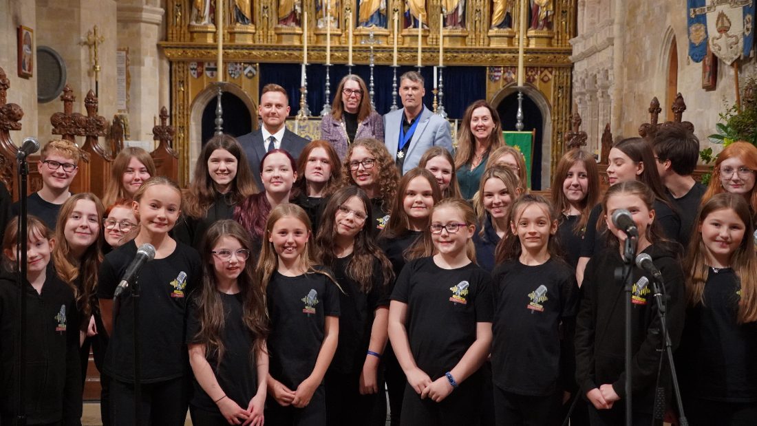 Voice Junction juniors performing in church